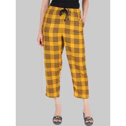 Style Shoes Checked Mid Rise Lounge Pants-picture-17