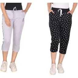 styleaone Cotton Capri Women Black, Grey Capri-picture-32