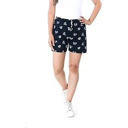 styleaone Self Design Women's Night Shorts, Gym Shorts, Cycling Shorts, Running Shorts, Sports Shorts (M, Dark Blue, White)-picture-11