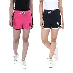 styleaone Self Design Women's Night Shorts, Gym Shorts, Cycling Shorts, Running Shorts, Sports Shorts, Yoga Shorts (Pack of 2)-picture-24