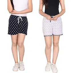 styleaone Women's Cotton Printed Basic Shorts Shorts - Pack of 2-picture-30