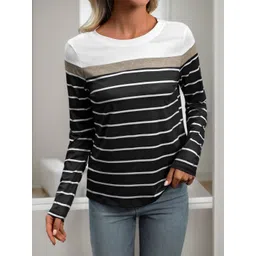 StyleCast Black & White Striped T-shirt-picture-31