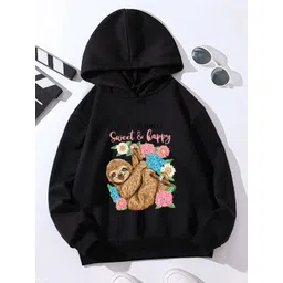 StyleCast Black Girls Typography Printed Hooded Long Sleeves Pullover-picture-39