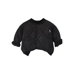 StyleCast Boys Black Geometric Cotton Crop Quilted Jacket-picture-37