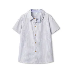 StyleCast Boys Blue Vertical Striped Spread Collar Cotton Casual Shirt-picture-54