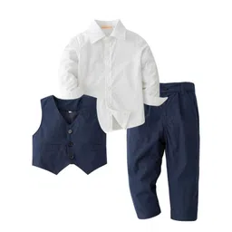 StyleCast Boys Navy Blue & White 3 Piece Suit-picture-11