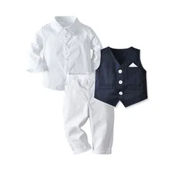StyleCast Boys  Navy blue & White 3 Piece Suit-picture-10