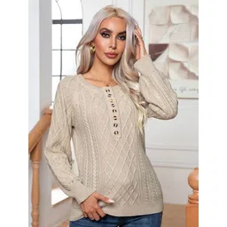 StyleCast Cable Knit Round Neck Acrylic Pullover Sweater-picture-31