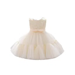 StyleCast Champagne Infant Girls Self Designed Layered Sleeveless Fit & Flare Dress-picture-19