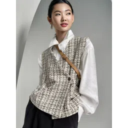 StyleCast Checked V-Neck Waistcoat-picture-16
