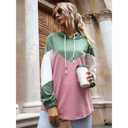 StyleCast Colorblocked Hooded Long Sleeve Pullover Sweatshirts-picture-36