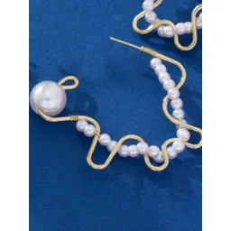 StyleCast Contemporary Artificial Beaded Half Hoop Earrings-picture-37