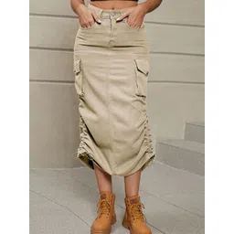 StyleCast Denim A-Line Midi Skirt-picture-14