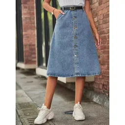 StyleCast Denim A-Line Midi Skirt-picture-10