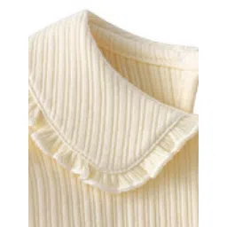 StyleCast Girls Beige Floral Peter Pan Collar Cotton Top image 4