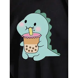 StyleCast Girls Black Graphic Printed Hooded Pullover image 4