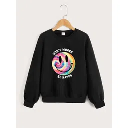 StyleCast Girls Black Graphic Printed Pullover-picture-28