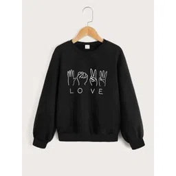 StyleCast Girls Black Graphic Printed Pullover-picture-25