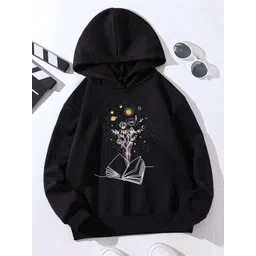 StyleCast Girls Black Printed Hooded Pullover Sweatshirt-picture-12