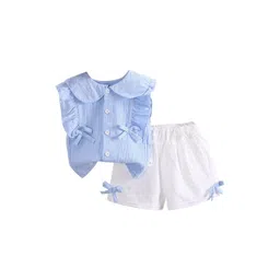 StyleCast Girls Blue Shirt Style Top with Shorts-picture-15