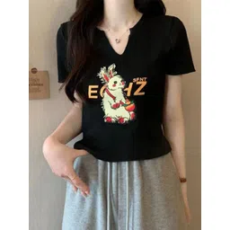 StyleCast Girls Graphic Printed Notch Neck Top-picture-38