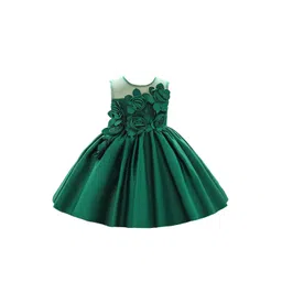 StyleCast Girls Green Floral Applique Balloon Dress-picture-55