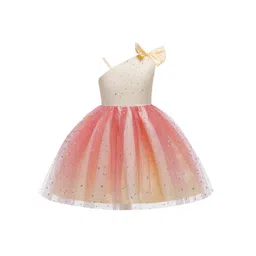 StyleCast Girls Pink Colourblocked Fit & Flare Maxi Dress-picture-38