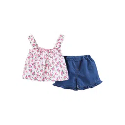 StyleCast Girls Pink Floral Printed Top with Shorts-picture-27