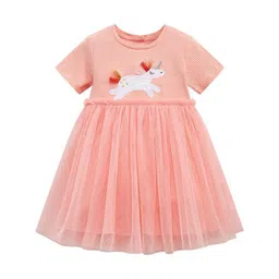 StyleCast Girls Print Cotton Round Neck Fit and Flare T-shirt Dress-picture-11