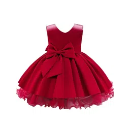 StyleCast Girls Red V-Neck Bow Detail Balloon Dress-picture-42