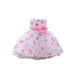 StyleCast Girls White & Pink Floral Printed Corsage Fit & Flare Dress-picture-20