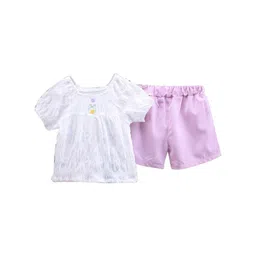 StyleCast Girls White & Purple Top With Shorts-picture-34