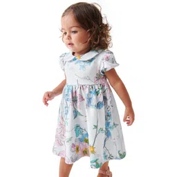 StyleCast Girls White Floral Printed Peter Pan Collar Cotton A-Line Dress-picture-56