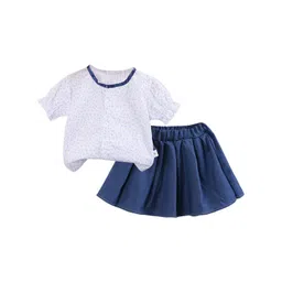 StyleCast Girls White Floral Printed Top with Skirt-picture-25