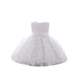 StyleCast Girls White Floral Self Design Bow Gathered Applique Balloon Dress-picture-21