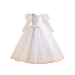 StyleCast Girls White Self Design A Line Maxi Dress-picture-30