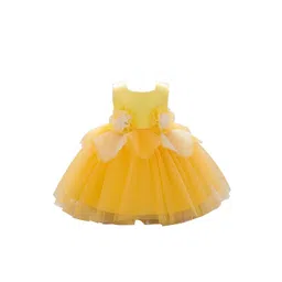 StyleCast Girls Yellow Round Neck Corsage Balloon Dress-picture-51