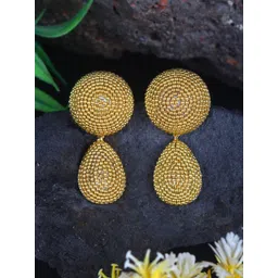 StyleCast Gold-Plated Circular Drop Earrings-picture-41