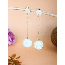 StyleCast Gold-Plated Rhinestone Studded Spherical Drop Earrings-picture-33