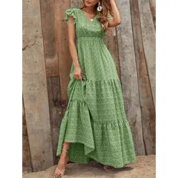 StyleCast Green Floral Print Maxi Dress-picture-10