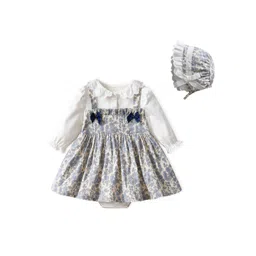 StyleCast Grey Infants Girls Floral Printed Fit & Flare Dress-picture-22