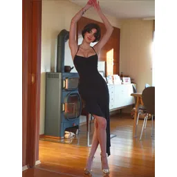 StyleCast Halter Neck Ruffled Bodycon Dress-image-21