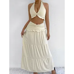 StyleCast Halter-Neck Top & Maxi Skirt Co-Ord Set-picture-34