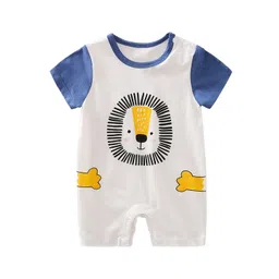 StyleCast Infant Boys Blue White Printed Cotton Rompers-picture-23