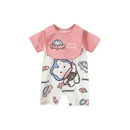 StyleCast Infant Girls Pink Conversational Printed Cotton Rompers-picture-34
