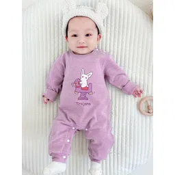 StyleCast Infant Girls Purple Printed Rompers-picture-28