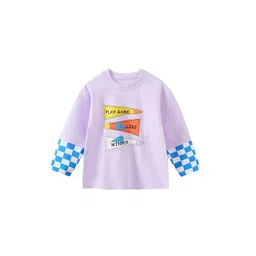 StyleCast Infant Kids Purple Typography Printed Cotton Pullover image 1
