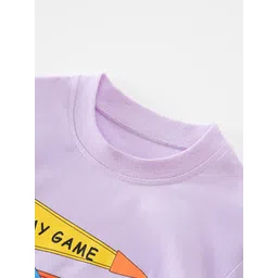 StyleCast Infant Kids Purple Typography Printed Cotton Pullover image 2