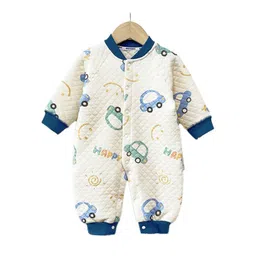 StyleCast Infants Boys Blue & White Conversational Printed Rompers-picture-25