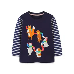 StyleCast Kids Striped Raw Edge T-shirt-picture-29